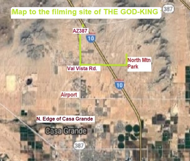 Map to filming site of THE GOD-KING